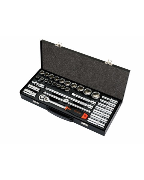 КОМПЛЕКТ ВЛОЖКИ 1/2" ШЕСТОСТЕН 10-32, КЪСИ+ДЪЛГИ, 32 части