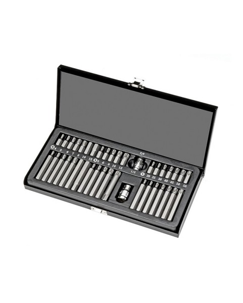 КОМПЛЕКТ НАКРАЙНИЦИ 3/8", 1/2" TORX, ИНБУС XZN, КЪСИ И ДЪЛГИ, 40 ч