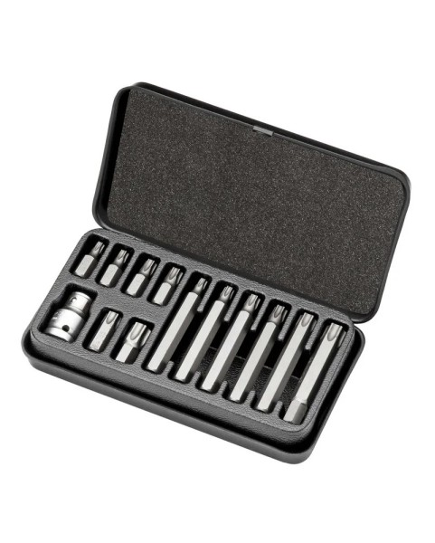 КОМПЛЕКТ НАКРАЙНИЦИ 1/2" -TORX, КЪСИ И ДЪЛГИ - 13 части, T30-T60